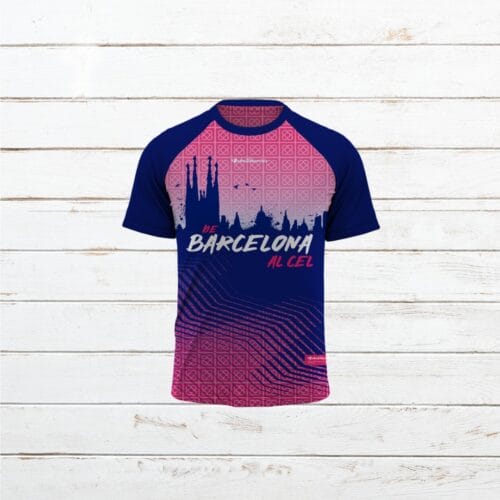 Camiseta técnica hombre #MaratóBarcelona eléctrica