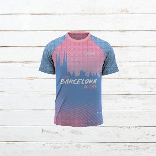Camiseta técnica mujer #MaratóBarcelona pastel