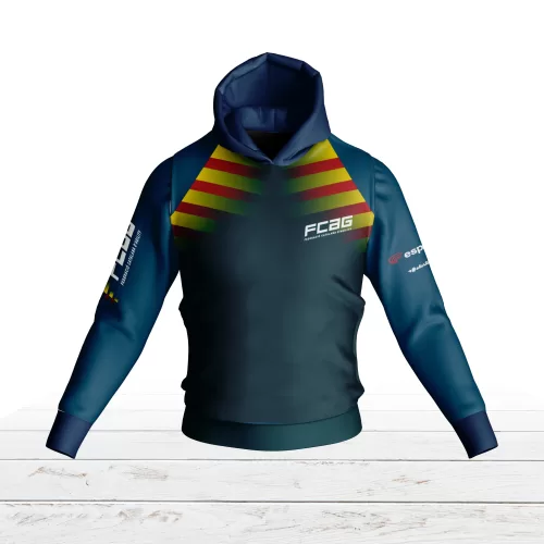 Davant dessuadora oficial Federació Catalana d'Agility. Sudadera oficial de la Federación Catalana d'Agility.