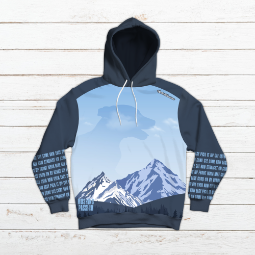 Sudadera unisex con capucha #Mushing azul