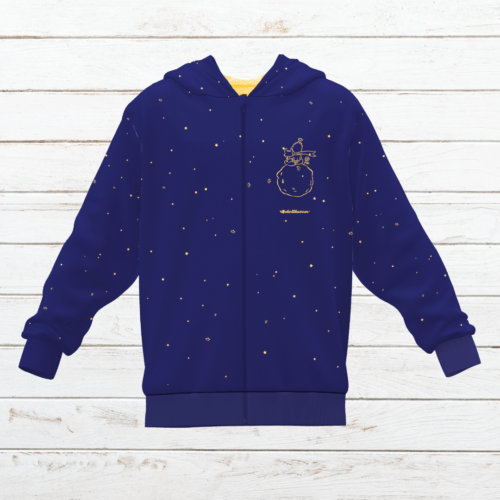 Sudadera unisex abierta con capucha #ElPrincipito azul