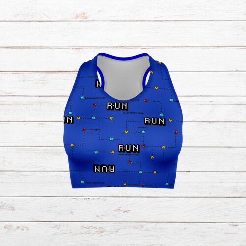 Top camiseta elástica comecocos azul mujer delantero
