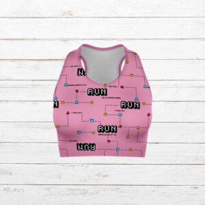 Top camiseta elástica comecocos rosa mujer delantero