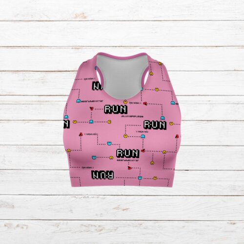 Top camiseta elástica comecocos rosa mujer delantero