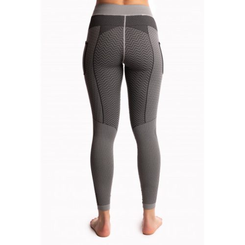 Malla larga compresiva mujer en color gris, modelo Mantra parte trasera.